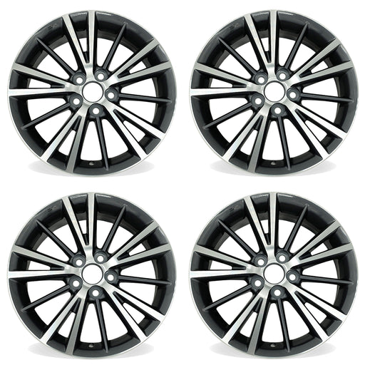 16" Set of 4 16X6.5  Machined GREY Wheels For 2016-2019 Toyota Corolla OEM Quality Replacement Rim