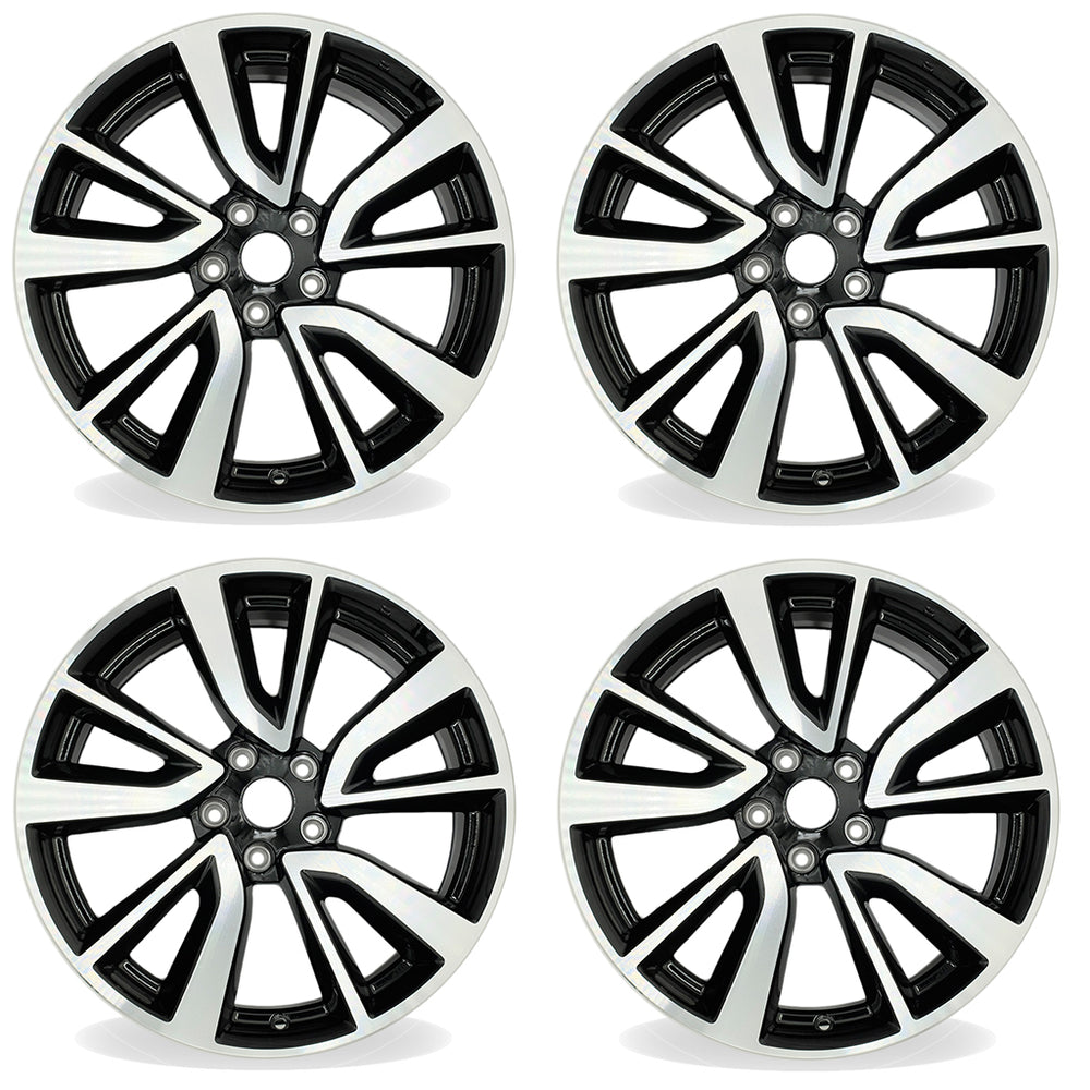 19" Set of 4 19x7 Machined Black Alloy Wheels For Nissan Rogue 2017-2020 OEM Quality Replacement Rim