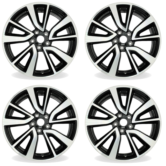 19" Set of 4 19x7 Machined Black Alloy Wheels For Nissan Rogue 2017-2020 OEM Quality Replacement Rim