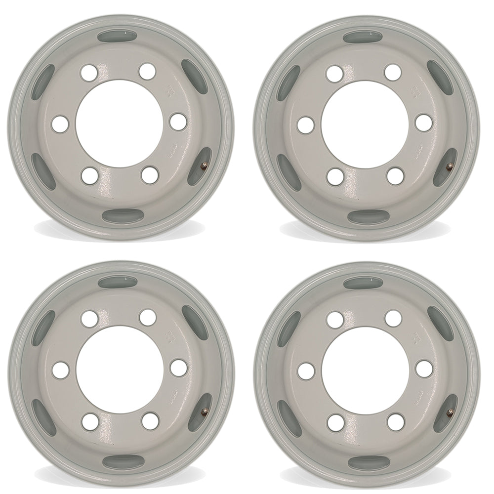 16" Set of 4 16x6 White Steel Wheels For ISUZU NPR NPR-HD NQR 1995-2023 OEM Quality Replacement Rim 8971451132