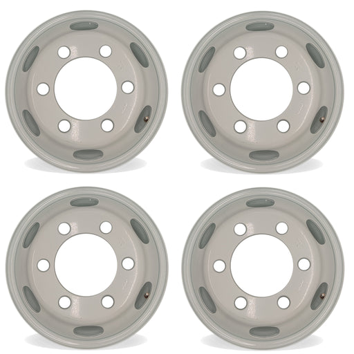 16" Set of 4 16x6 White Steel Wheels For ISUZU NPR NPR-HD NQR 1995-2023 OEM Quality Replacement Rim 8971451132