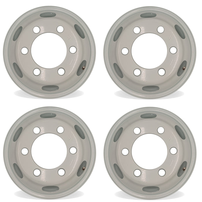 16" Set of 4 16x6 White Steel Wheels For ISUZU NPR NPR-HD NQR 1995-2023 OEM Quality Replacement Rim 8971451132