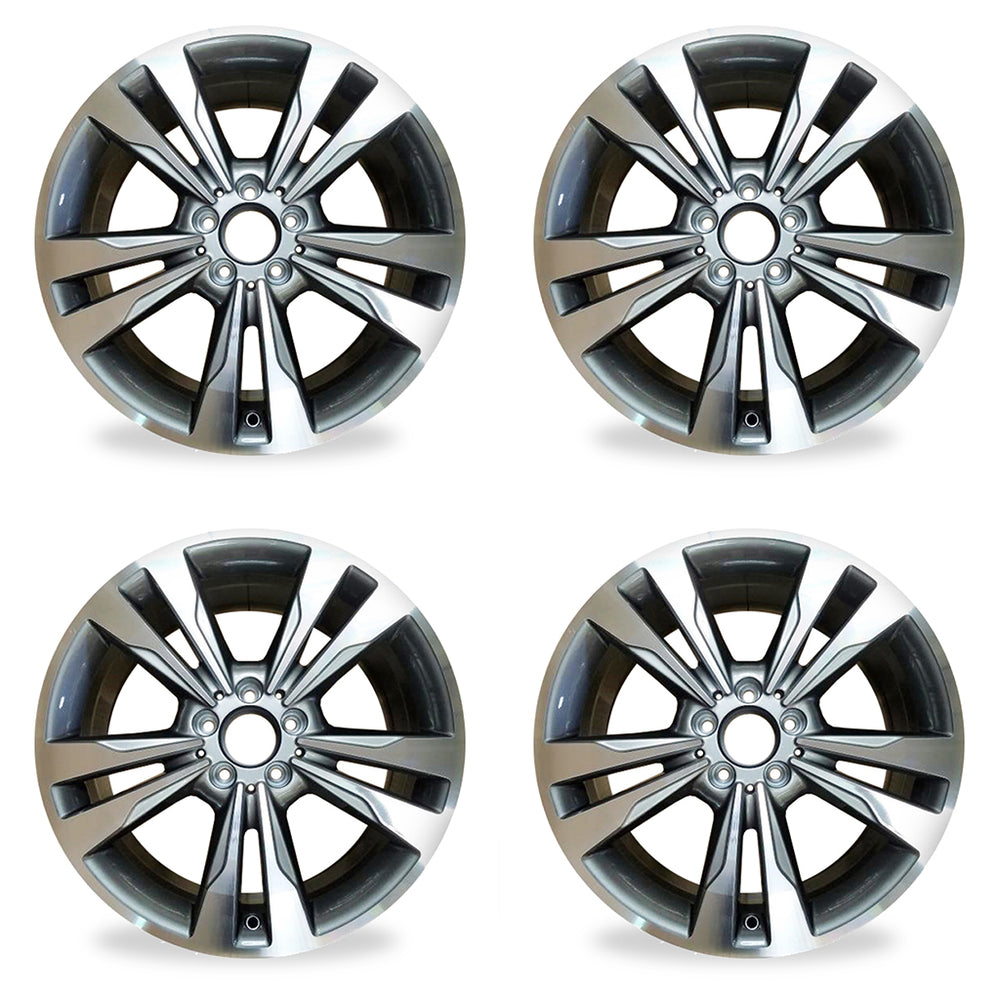 18" 18x8.5 Set of 4 Alloy Wheels for 2014 2015 2016 Mercedes-Benz E-Class E350 E400 Machined GREY OEM Quality Replacement RIM
