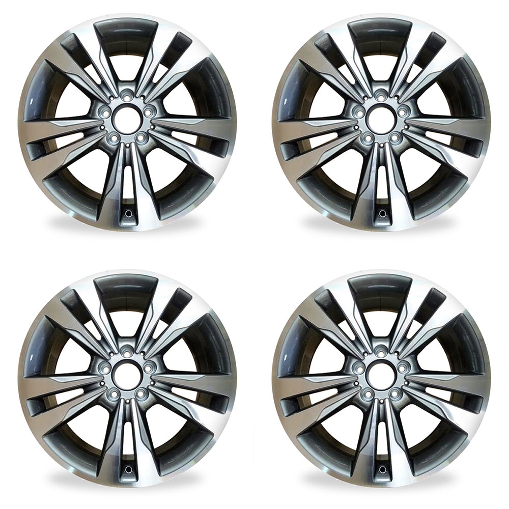 18" 18x8.5 Set of 4 Alloy Wheels for 2014 2015 2016 Mercedes-Benz E-Class E350 E400 Machined GREY OEM Quality Replacement RIM
