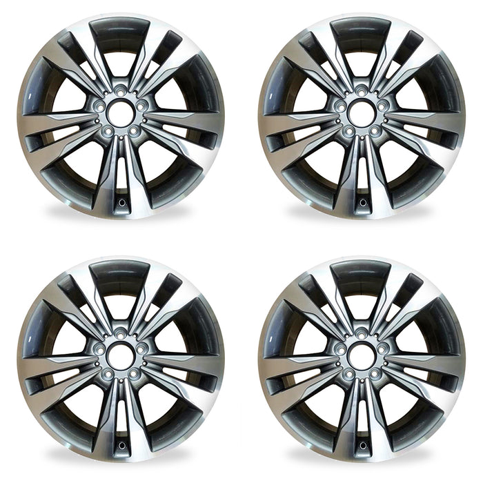 18" 18x8.5 Set of 4 Alloy Wheels for 2014 2015 2016 Mercedes-Benz E-Class E350 E400 Machined GREY OEM Quality Replacement RIM