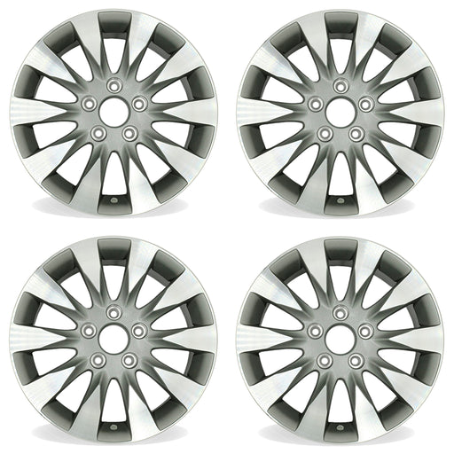 16" Set of 4 16X6.5 Machined Grey Alloy Wheels For Honda Civic 2009-2011 OEM Quality Replacement Rim