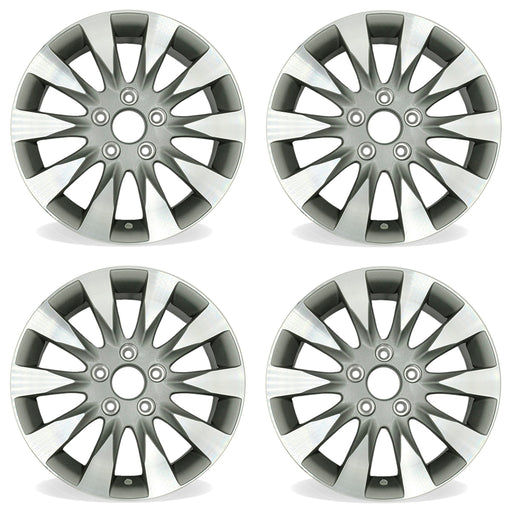 16" Set of 4 16X6.5 Machined Grey Alloy Wheels For Honda Civic 2009-2011 OEM Quality Replacement Rim