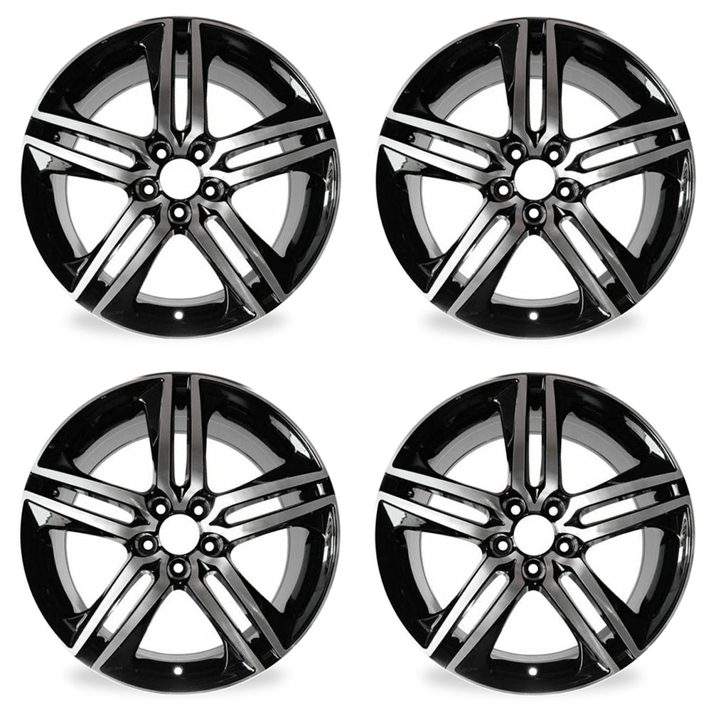 19" Set of 4 Brand New 19x8 5 spoke Alloy Wheels for HONDA ACCORD 2016 2017 Machined Black OEM Quality Replacement Rim