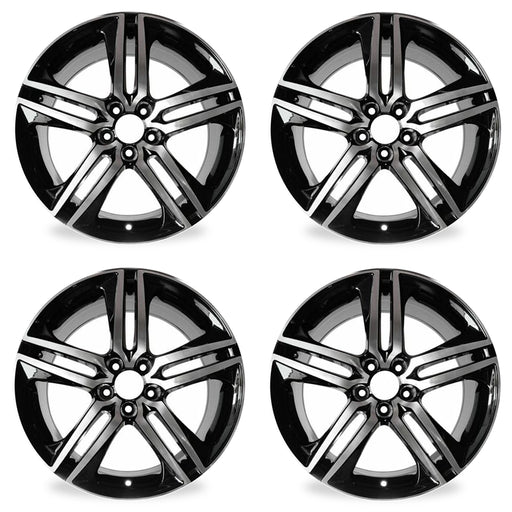 19" Set of 4 Brand New 19x8 5 spoke Alloy Wheels for HONDA ACCORD 2016 2017 Machined Black OEM Quality Replacement Rim