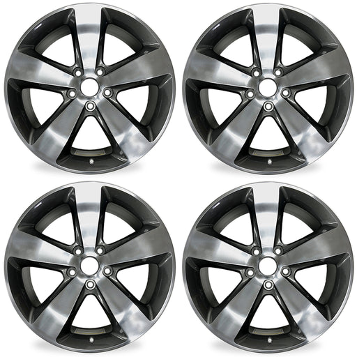 20" SET OF 4 New Wheels For 2014 2015 2016 Jeep Grand Cherokee POLISHED GRAY OEM Quality Replacement RIM