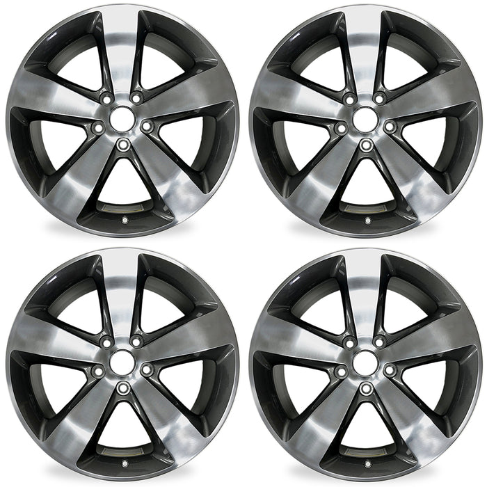 20" SET OF 4 New Wheels For 2014 2015 2016 Jeep Grand Cherokee POLISHED GRAY OEM Quality Replacement RIM