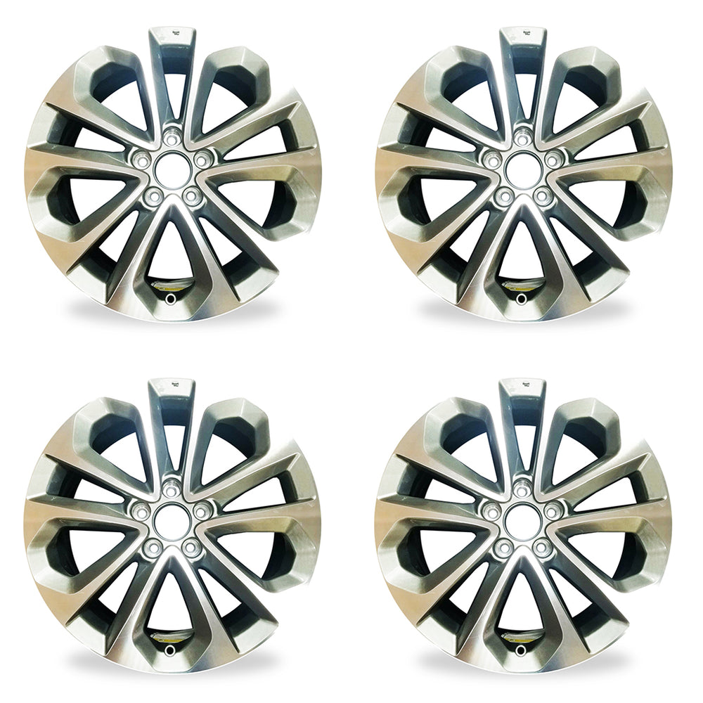 18" SET OF 4 New 18x8 Alloy Wheels For 2013-2015 Honda Accord Machined GREY OEM Quality Replacement Rim