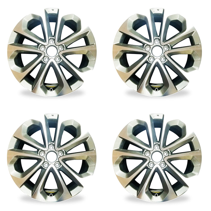 18" SET OF 4 New 18x8 Alloy Wheels For 2013-2015 Honda Accord Machined GREY OEM Quality Replacement Rim