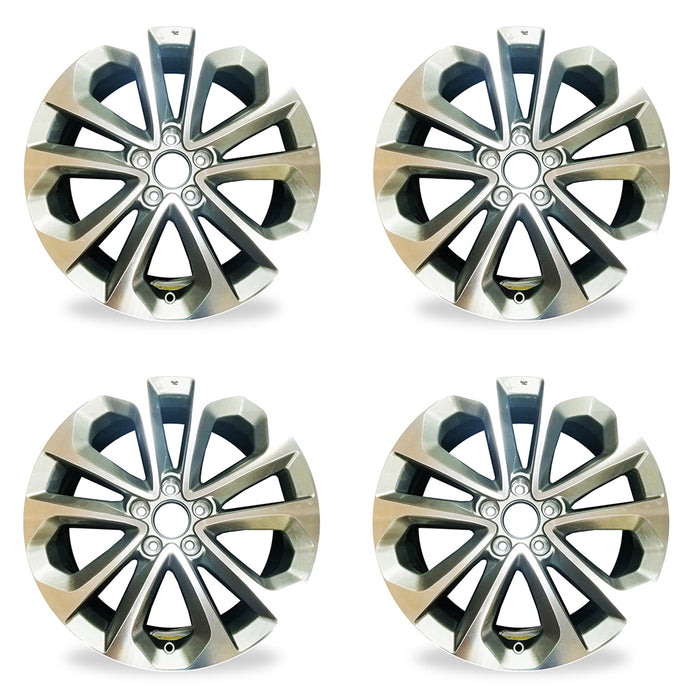 18" SET OF 4 New 18x8 Alloy Wheels For 2013-2015 Honda Accord Machined GREY OEM Quality Replacement Rim