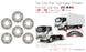 16" Set of 6 16x6 White Steel Wheels For ISUZU NPR NPR-HD NQR 1995-2025 OEM Quality Replacement Rim 8971451132