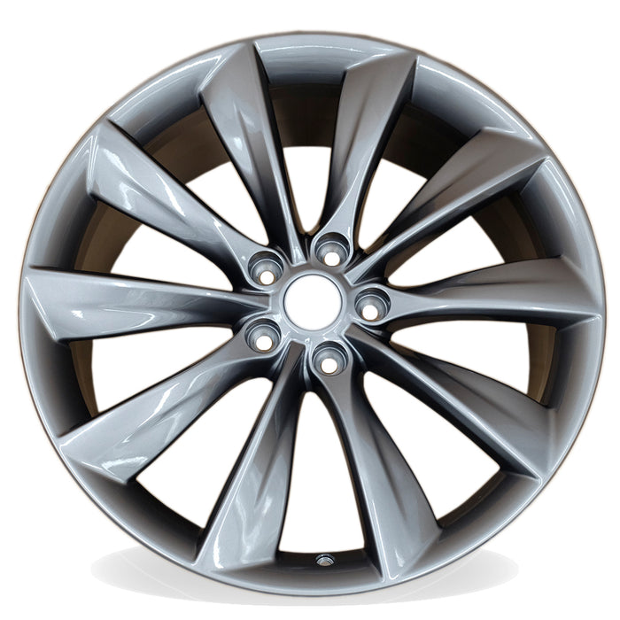 21" Single 21x8.5 Charcoal Alloy Front Wheel For Tesla Model S 2012-2017 OEM Quality Replacement Rim 98727 6005868