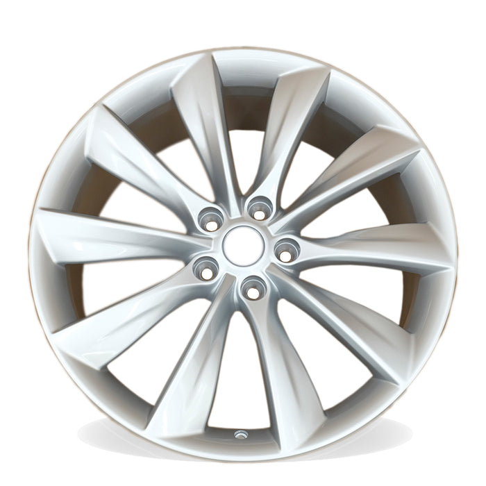 21" Single 21x8.5 Silver Alloy Front Wheel For Tesla Model S 2012-2017 OEM Quality Replacement Rim 98727 6005868