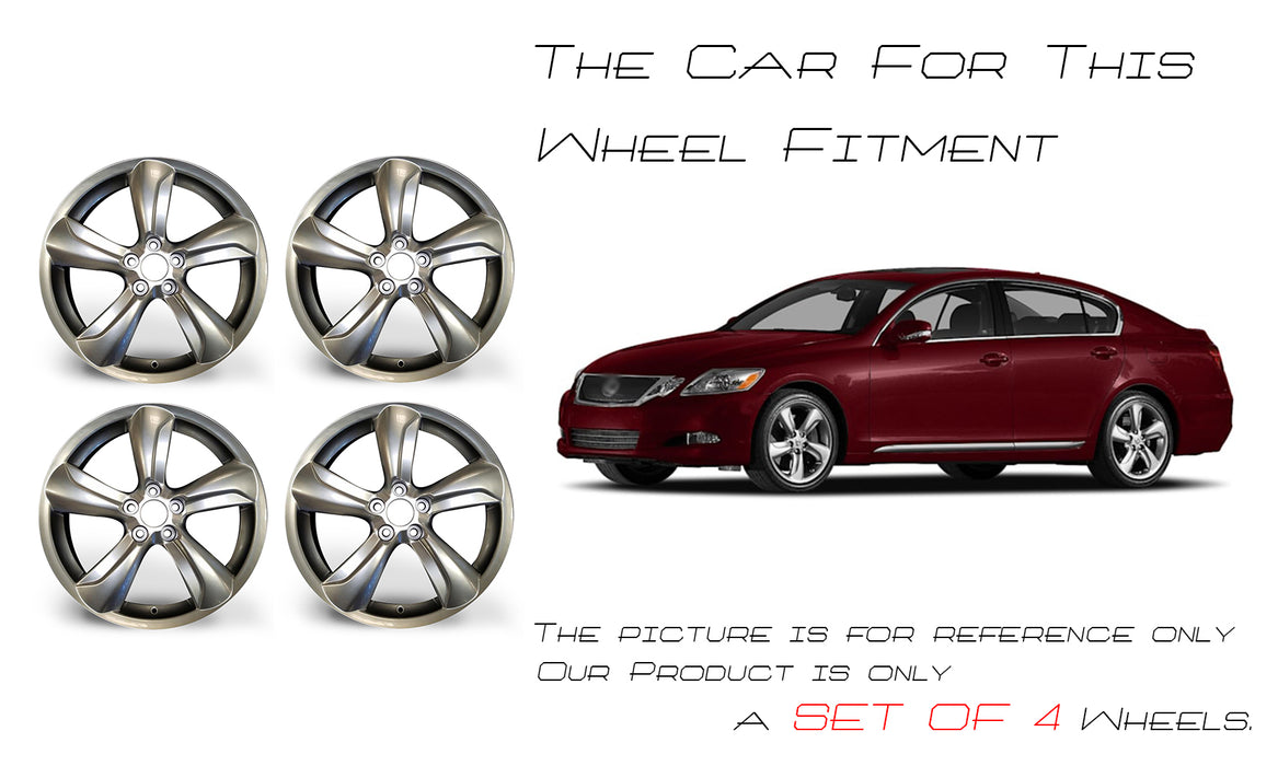 18" SET OF 4 NEW 18X8 Alloy Wheels for 2006-2011 Lexus GS350 GS430 GS460 HYPER SILVER OEM Quality Replacement Rim