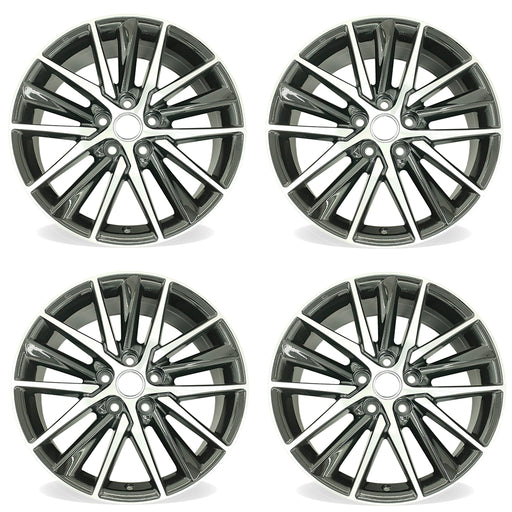 18" SET OF 4 18x8 Machined Black Wheels For 2021 2022 TOYOTA CAMRY OEM Quality Replacement Rim