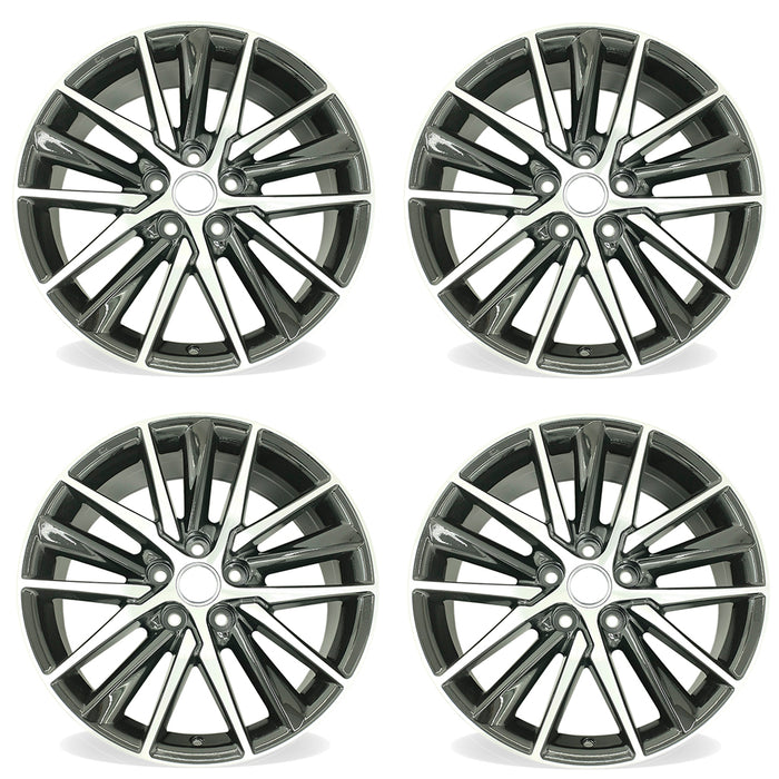 18" SET OF 4 18x8 Machined Black Wheels For 2021 2022 TOYOTA CAMRY OEM Quality Replacement Rim