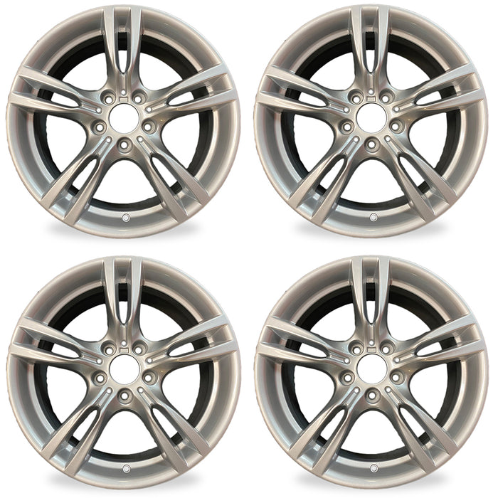 18" Set of 4 New Staggered Wheels For 2012-2020 BMW 3 & 4 SERIES ACTIVEHYBRID Silver OEM Quality Replacement Rim
