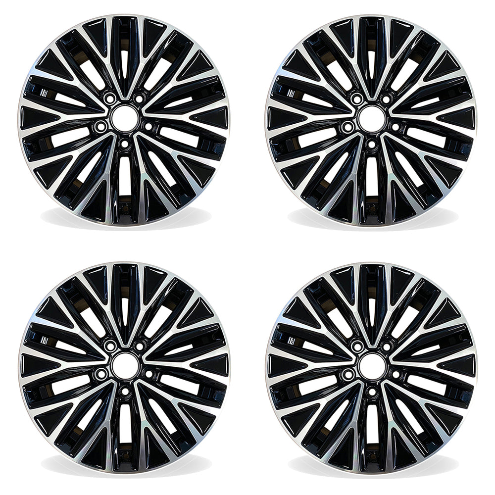 16" SET OF 4 16x6.5 Alloy Wheels For VOLKSWAGEN JETTA 2019-2021 Machined Black OEM Quality Replacement Rim