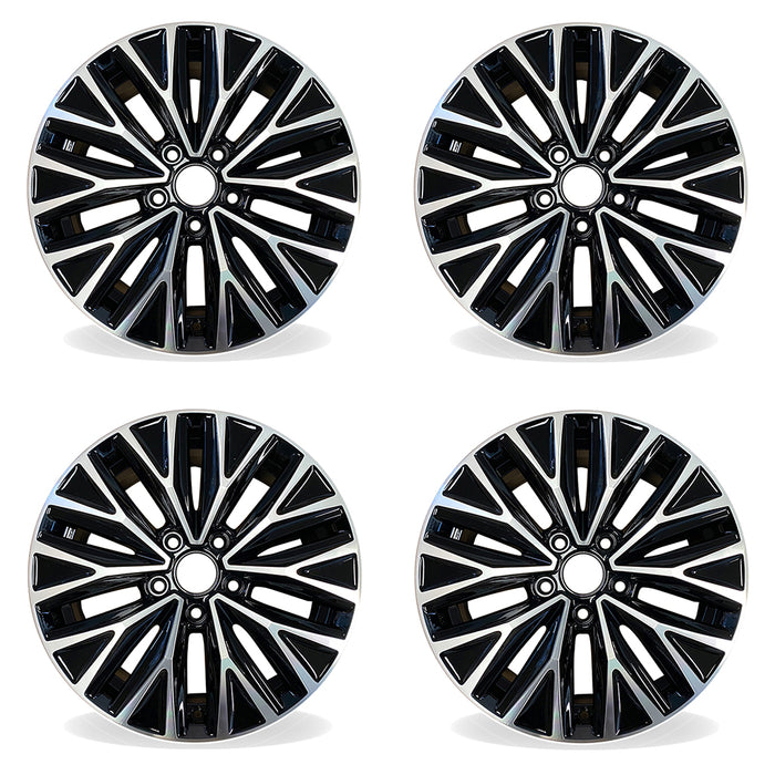 16" SET OF 4 16x6.5 Alloy Wheels For VOLKSWAGEN JETTA 2019-2021 Machined Black OEM Quality Replacement Rim