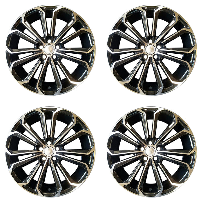 Set of 4 Brand New 17" 17X7 Alloy Wheels For 2014 2015 2016 Toyota Corolla Machined Black OEM Quality Replacement Rim