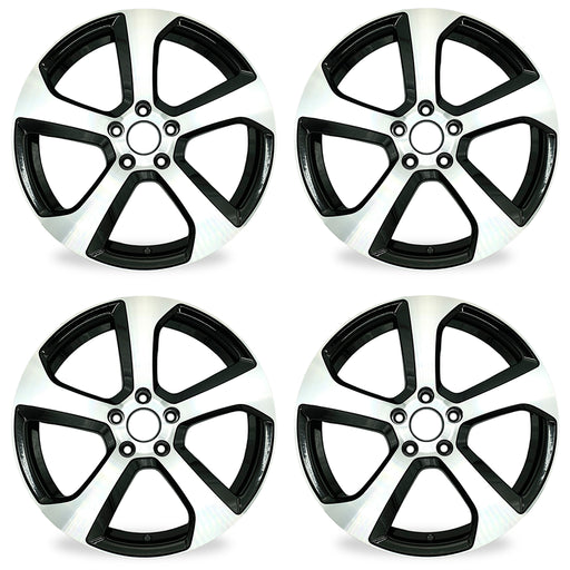 18" 18x7.5 Alloy Wheels For VOLKSWAGEN GOLF GTI 2014-2020 SET OF 4 Machined Black OEM Design Replacement Rim