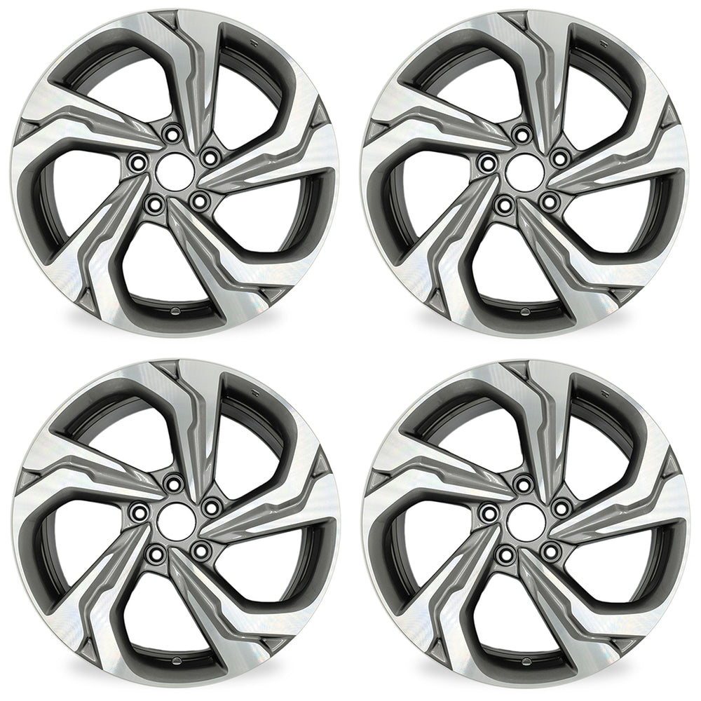 17" Set of 4 New 17x7.5 Alloy Wheel For Honda Accord 2018-2021 Machined Grey OEM Quality Replacement Rim