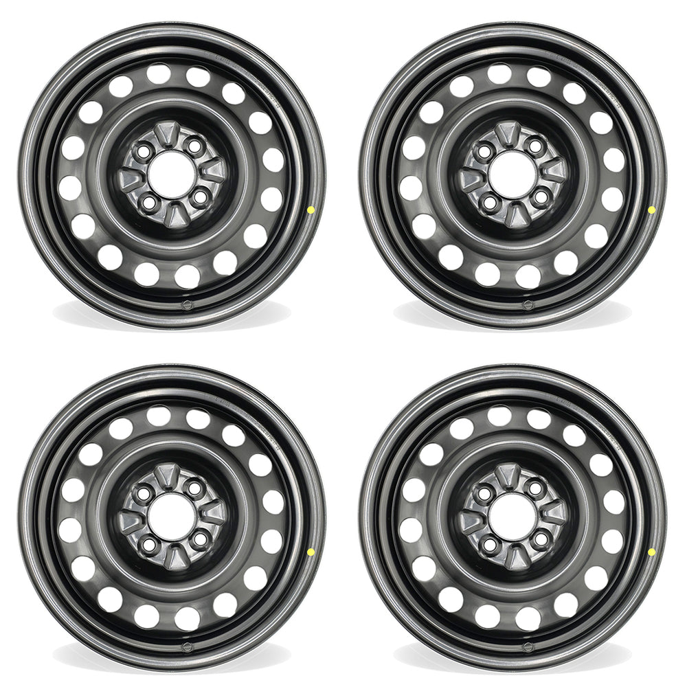 15" 15X5.5 Set of 4 Black Steel Wheels For Nissan Versa 2013-2019 OEM Quality Replacement Rim
