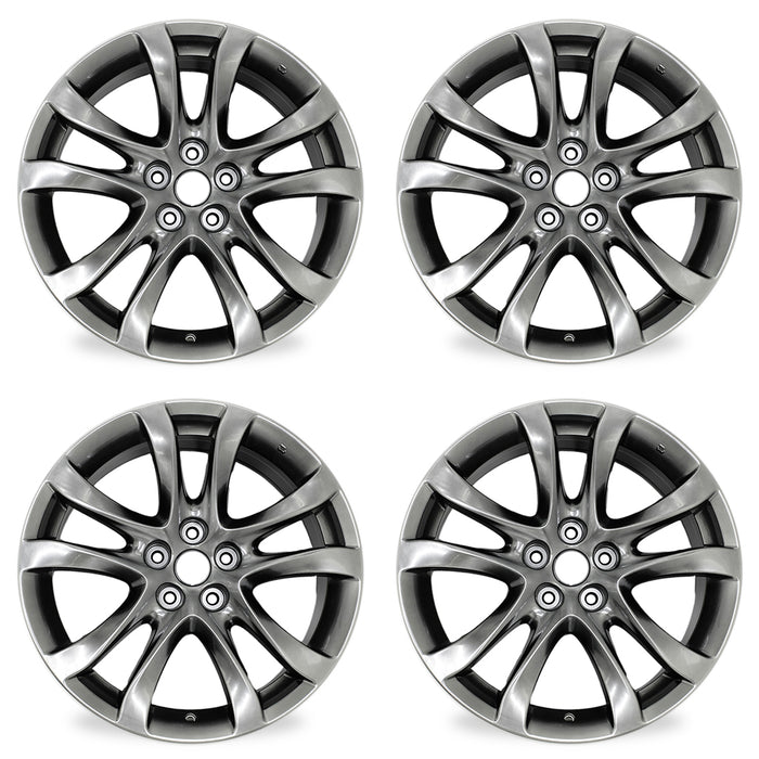 19" 19x7.5 SET OF 4 Alloy Wheels for Mazda 6 2014-2017 Dark Hyper Silver OEM Quality Replacement Rim