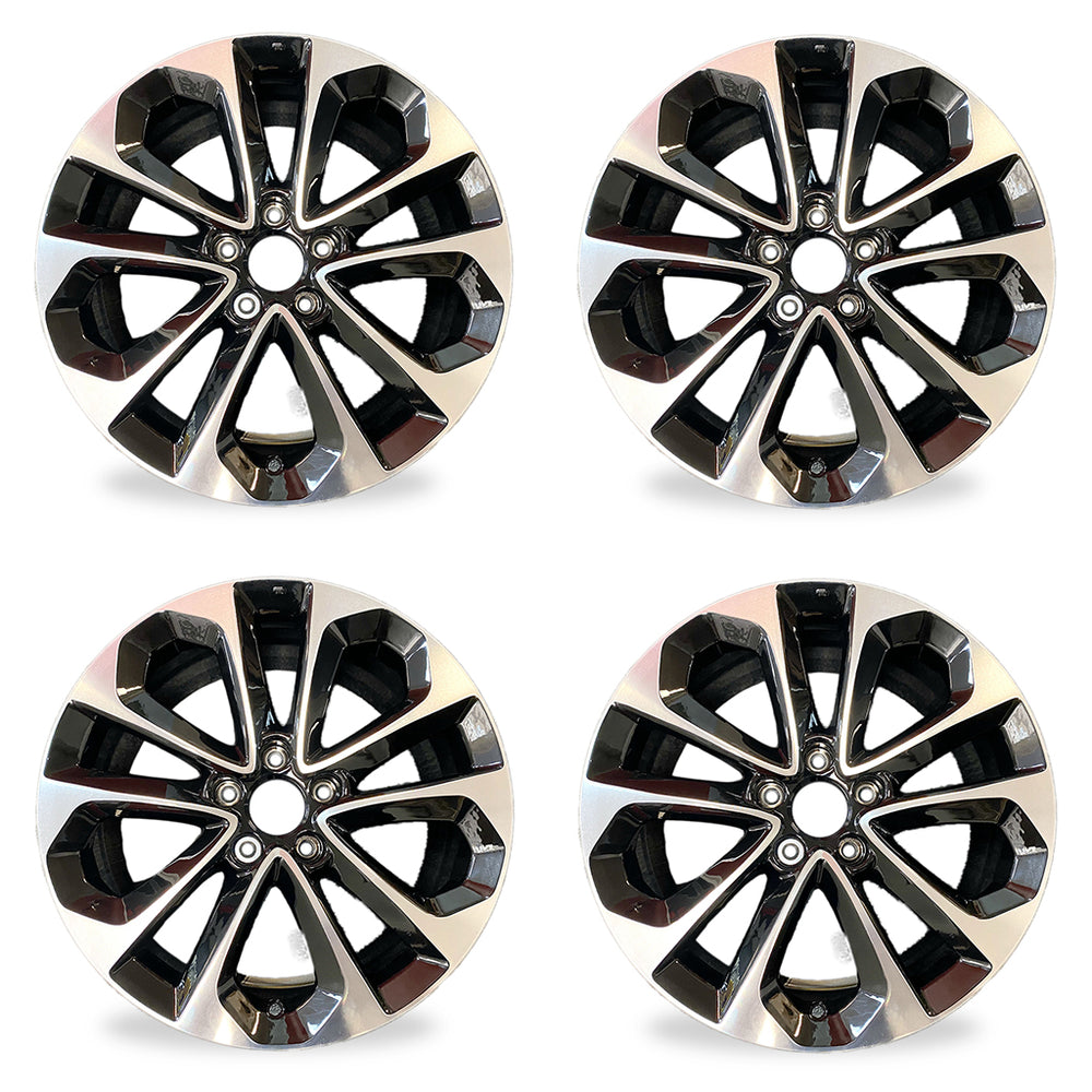 18" SET OF 4 New 18x8 Alloy Wheels For 2013-2015 Honda Accord Machined Black OEM Quality Replacement Rim