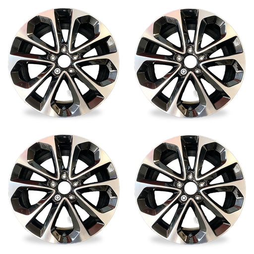 18" SET OF 4 New 18x8 Alloy Wheels For 2013-2015 Honda Accord Machined Black OEM Quality Replacement Rim