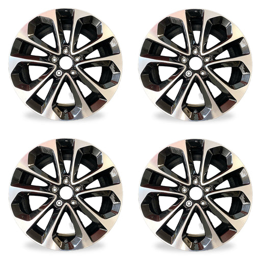 18" SET OF 4 New 18x8 Alloy Wheels For 2013-2015 Honda Accord Machined Black OEM Quality Replacement Rim