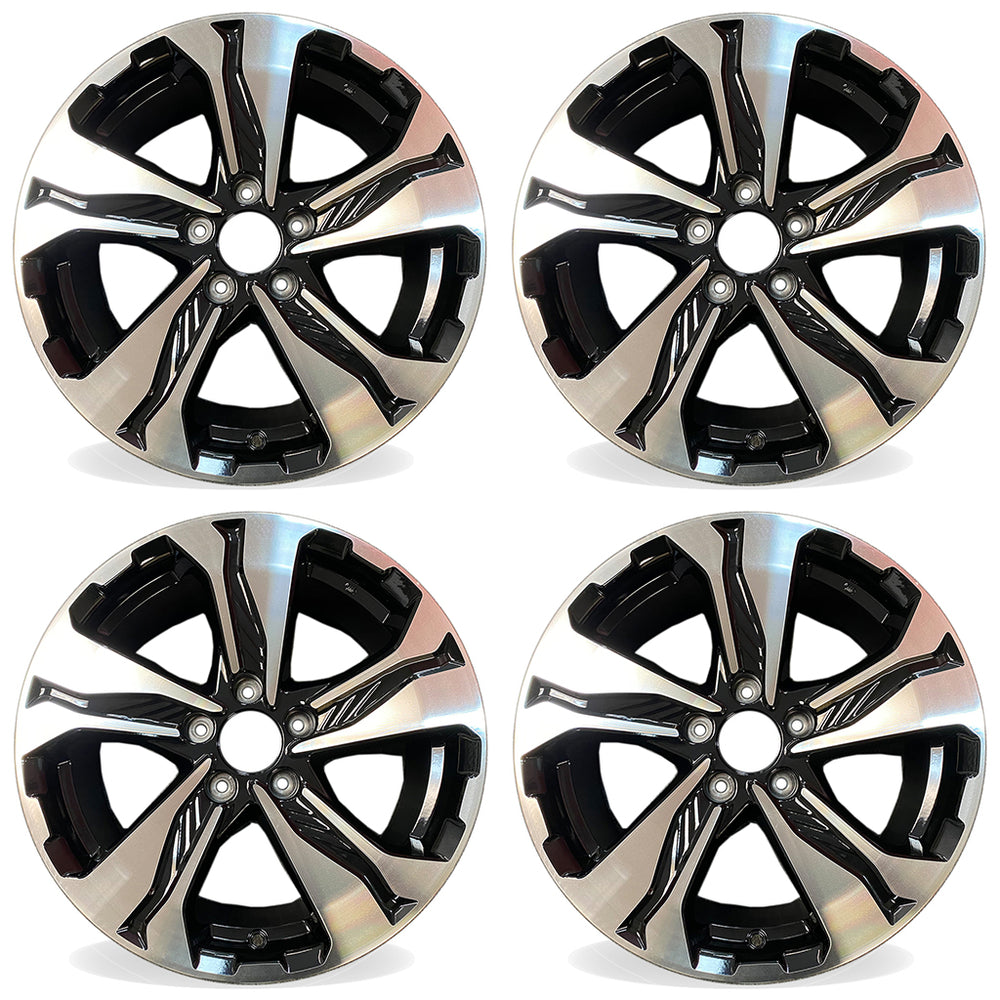 17" Set of 4 New Machined Black Wheels for 2017-2020 Honda CRV CR-V OEM Quality Alloy Rim