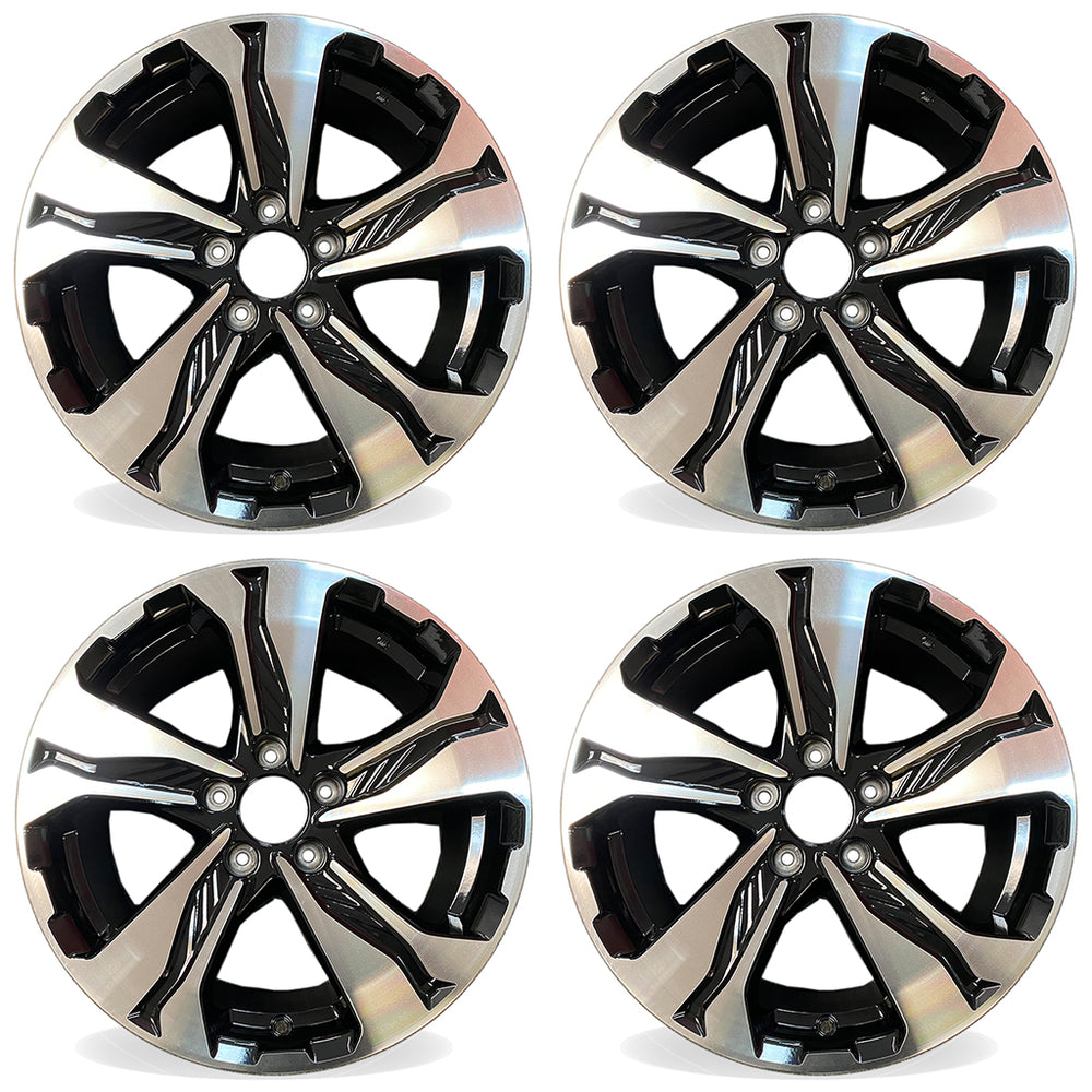 17" Set of 4 New Machined Black Wheels for 2017-2020 Honda CRV CR-V OEM Quality Alloy Rim