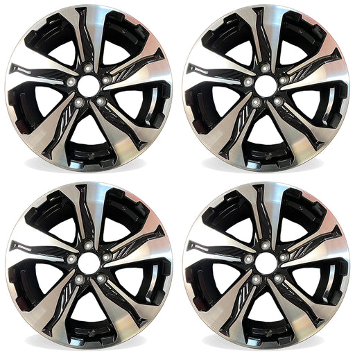 17" Set of 4 New Machined Black Wheels for 2017-2020 Honda CRV CR-V OEM Quality Alloy Rim