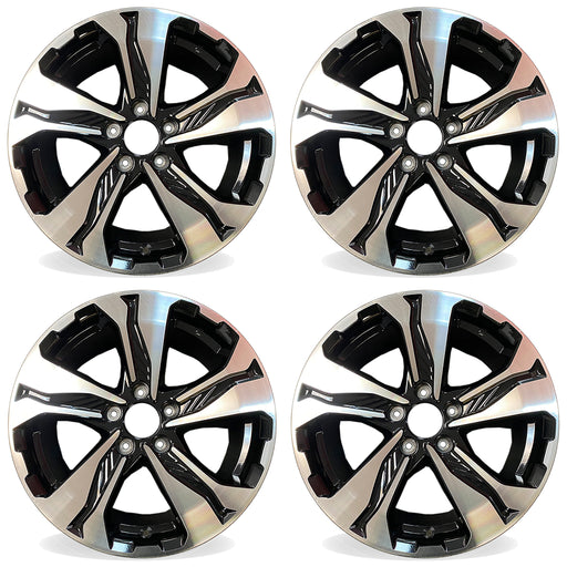 17" Set of 4 New Machined Black Wheels for 2017-2020 Honda CRV CR-V OEM Quality Alloy Rim