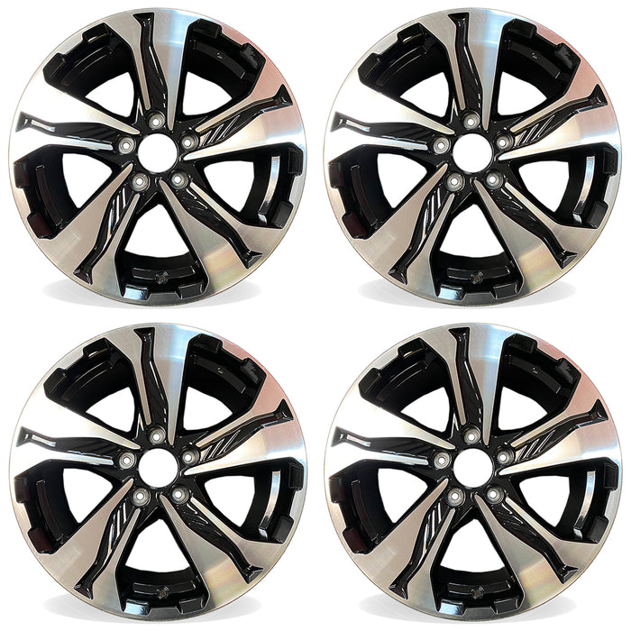 17" Set of 4 New Machined Black Wheels for 2017-2020 Honda CRV CR-V OEM Quality Alloy Rim