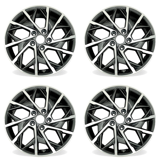 17" 17x7 Set of 4 Machined Grey Alloy Wheels For Hyundai Elantra 2019-2020 OEM Quality Replacement Rim