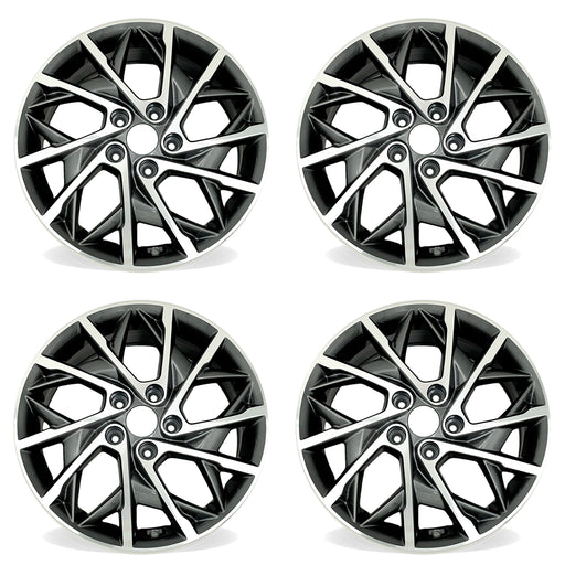 17" 17x7 Set of 4 Machined Grey Alloy Wheels For Hyundai Elantra 2019-2020 OEM Quality Replacement Rim