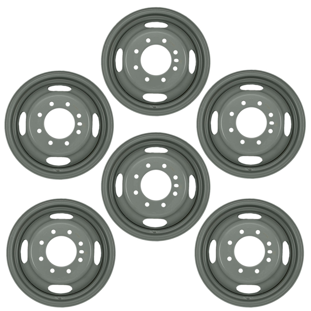 Set of 6 Brand New 16" 16x6 Steel Dually Wheels For 1994-1999 DODGE RAM 3500 SILVER OEM Quality Replacement Rim