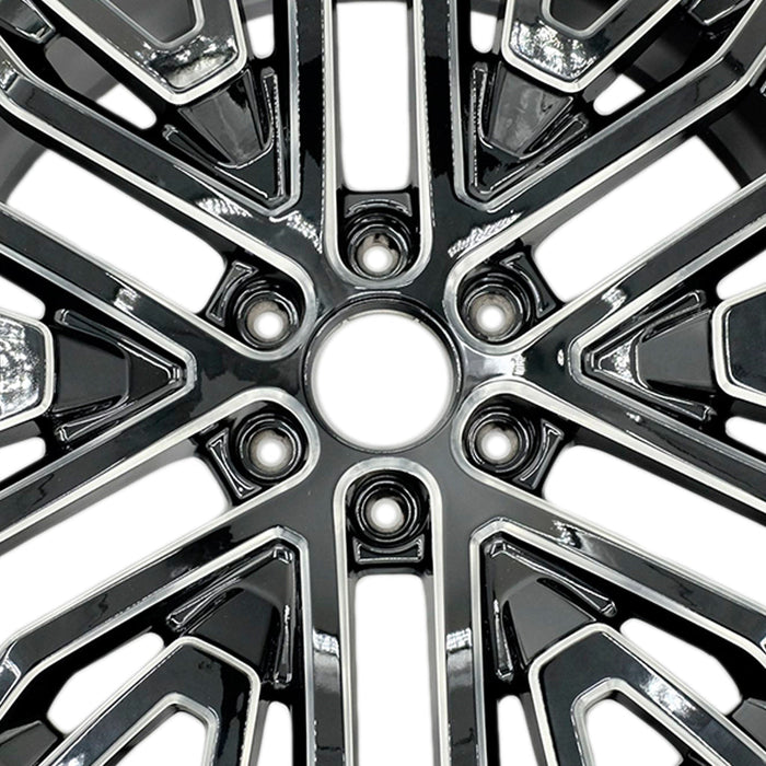 22" 22x9 Set of 4 Machined Black Wheels For Chevy GMC Sierra Denali Silverado Suburban Tahoe Yukon XL 1500 2019-2022 OEM Quality Replacement Rim