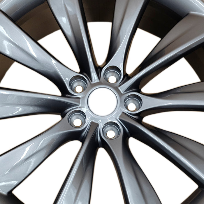 21" Single 21x8.5 Charcoal Alloy Front Wheel For Tesla Model S 2012-2017 OEM Quality Replacement Rim 98727 6005868