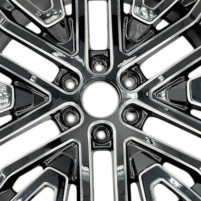 22" Single 22x9 Machined Black Wheel For Chevy GMC Sierra Denali Silverado Suburban Tahoe Yukon XL 1500 2019-2022 OEM Quality Replacement Rim
