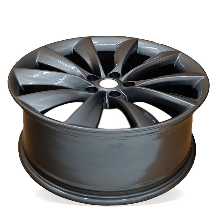 21" Single 21x8.5 Charcoal Alloy Front Wheel For Tesla Model S 2012-2017 OEM Quality Replacement Rim 98727 6005868