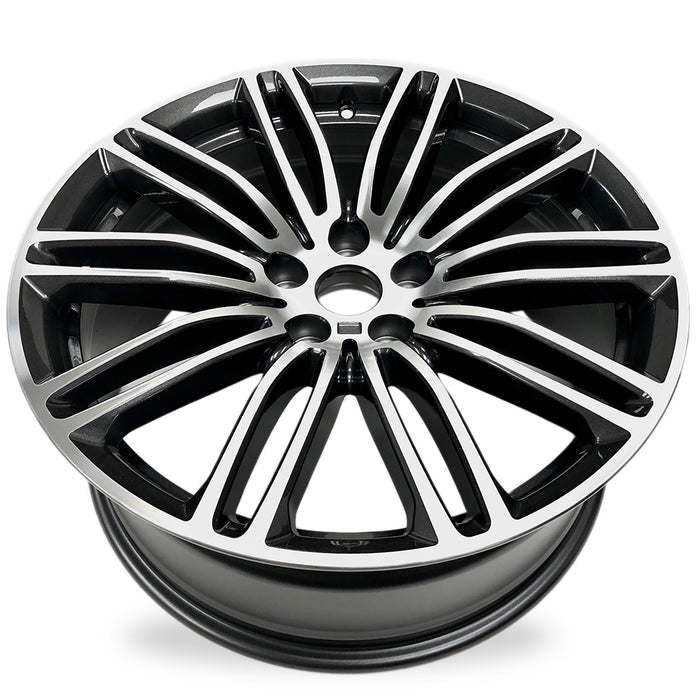 Brand New Single 19" 19X8 FRONT Alloy Wheel For BMW 530e 530i 540i M550i 2017-2020 Machined Gray OEM Quality Replacement Rim