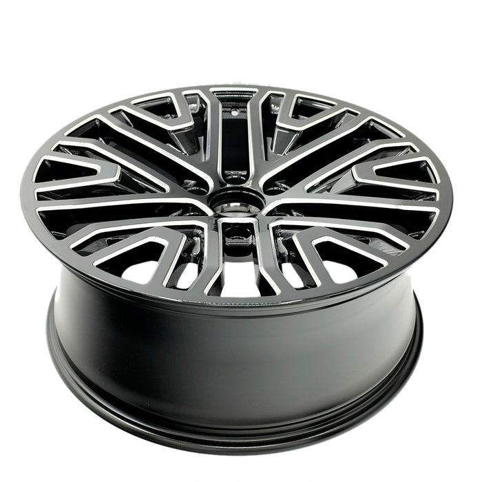 22" Single 22x9 Machined Black Wheel For Chevy GMC Sierra Denali Silverado Suburban Tahoe Yukon XL 1500 2019-2022 OEM Quality Replacement Rim
