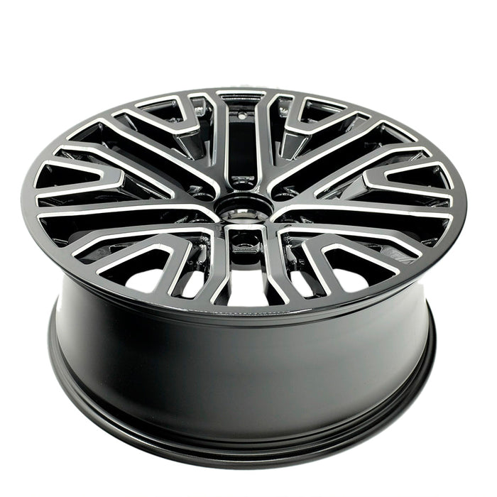22" 22x9 Set of 4 Machined Black Wheels For Chevy GMC Sierra Denali Silverado Suburban Tahoe Yukon XL 1500 2019-2022 OEM Quality Replacement Rim